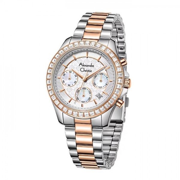 Alexandre Christie AC 6696 Silver Rosegold Steel Lady MCFTRSL Alexandre Christie AC 6696 Silver Rosegold Steel Lady MCFTRSL